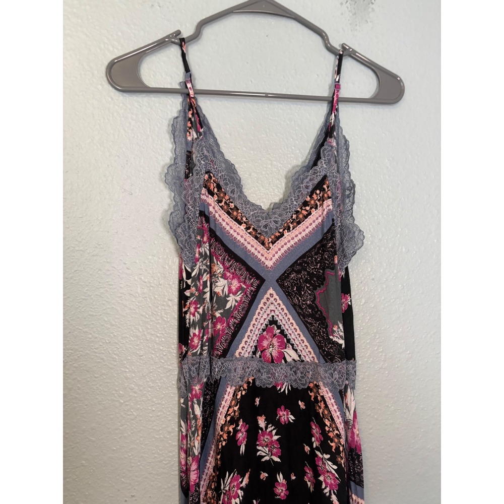 Intimately Free People Stevie Printed Lace Trim Maxi Dress‎ Size XS Festival 90s - Picture 7 of 9
